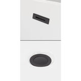 Wyndham Collection Rebecca 65 in. Acrylic Flatbottom Freestanding Soaking Bathtub, White with Matte Black Trim