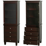Wyndham Collection Acclaim 60-in Espresso Double Sink Bathroom Vanity with Ivory Natural Marble Top