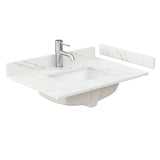 Wyndham Collection Beckett 30" Dark Blue Bathroom Vanity with Carrara Cultured Marble Top