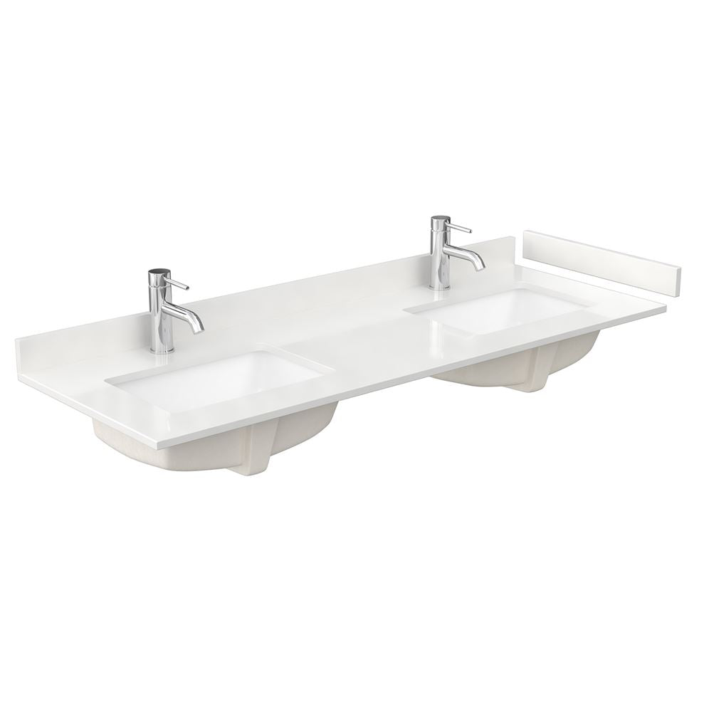 Wyndham Collection Sheffield 60-in Espresso Double Sink Bathroom Vanity with White Carrara Marble Top, Mirror Included
