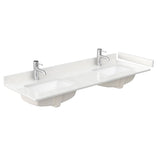 Wyndham Collection Sheffield 60-in Espresso Double Sink Bathroom Vanity with White Carrara Marble Top, Mirror Included