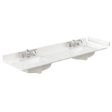 Wyndham Collection Avery 72-in Dark Blue Double Sink Bathroom Vanity with White Carrara Marble Top