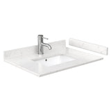 Wyndham Collection Beckett 30" Dark Blue Bathroom Vanity with Carrara Cultured Marble Top