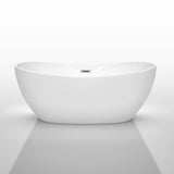 Rebecca 69.6 in. Acrylic Flatbottom Non-Whirlpool Bathtub in White with Polished Chrome Trim
