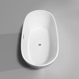 Wyndham Collection Rebecca 60 in. Acrylic Flatbottom Freestanding Soaking Bathtub in White with Shiny White Trim
