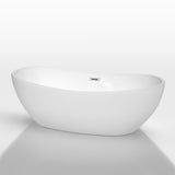 Rebecca 70 in. Acrylic Flatbottom Bathtub in White with Matte Black Trim