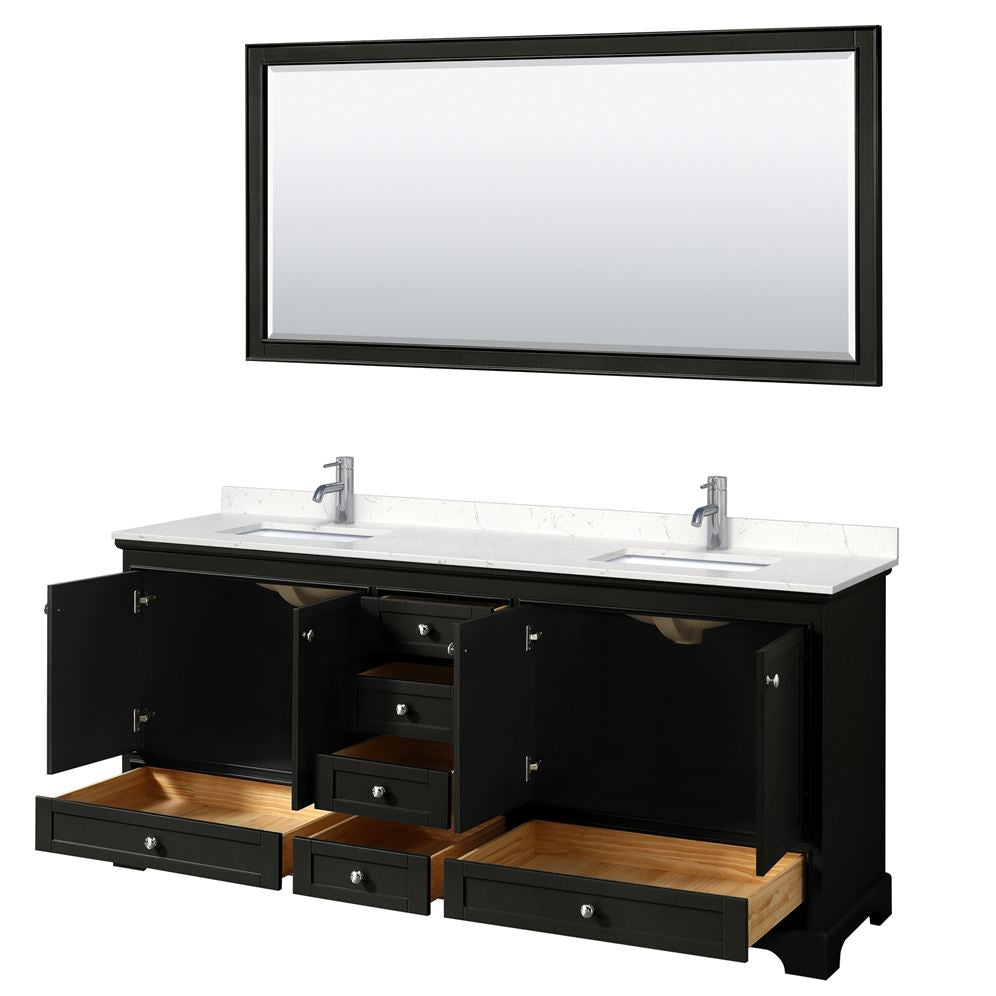 Wyndham Collection Deborah 80-in Dark Espresso Bathroom Vanity Cabinet