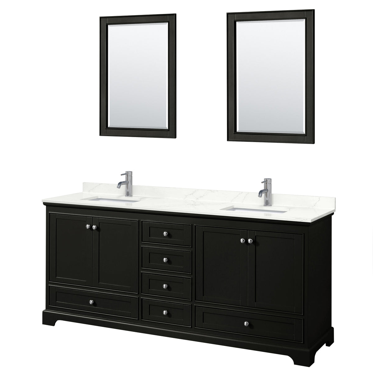 Wyndham Collection Deborah 80-in Dark Espresso Bathroom Vanity Cabinet