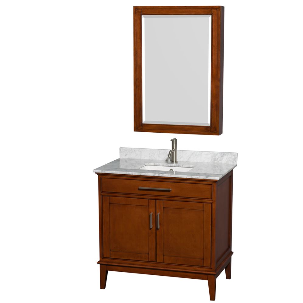 Wyndham Collection Hatton 36-in Light Chestnut Bathroom Vanity Cabinet