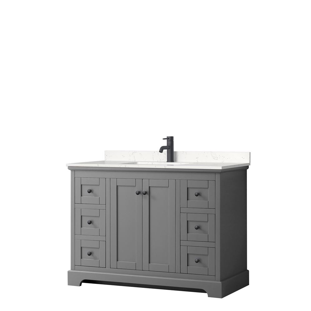 Wyndham Collection Avery 47.25-in Dark Gray Bathroom Vanity Cabinet