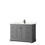 Wyndham Collection Avery 47.25-in Dark Gray Bathroom Vanity Cabinet