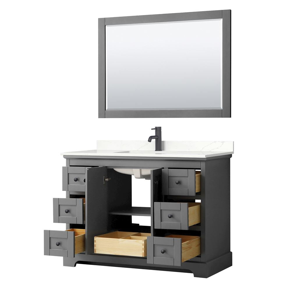 Wyndham Collection Avery 47.25-in Dark Gray Bathroom Vanity Cabinet
