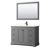 Wyndham Collection Avery 47.25-in Dark Gray Bathroom Vanity Cabinet