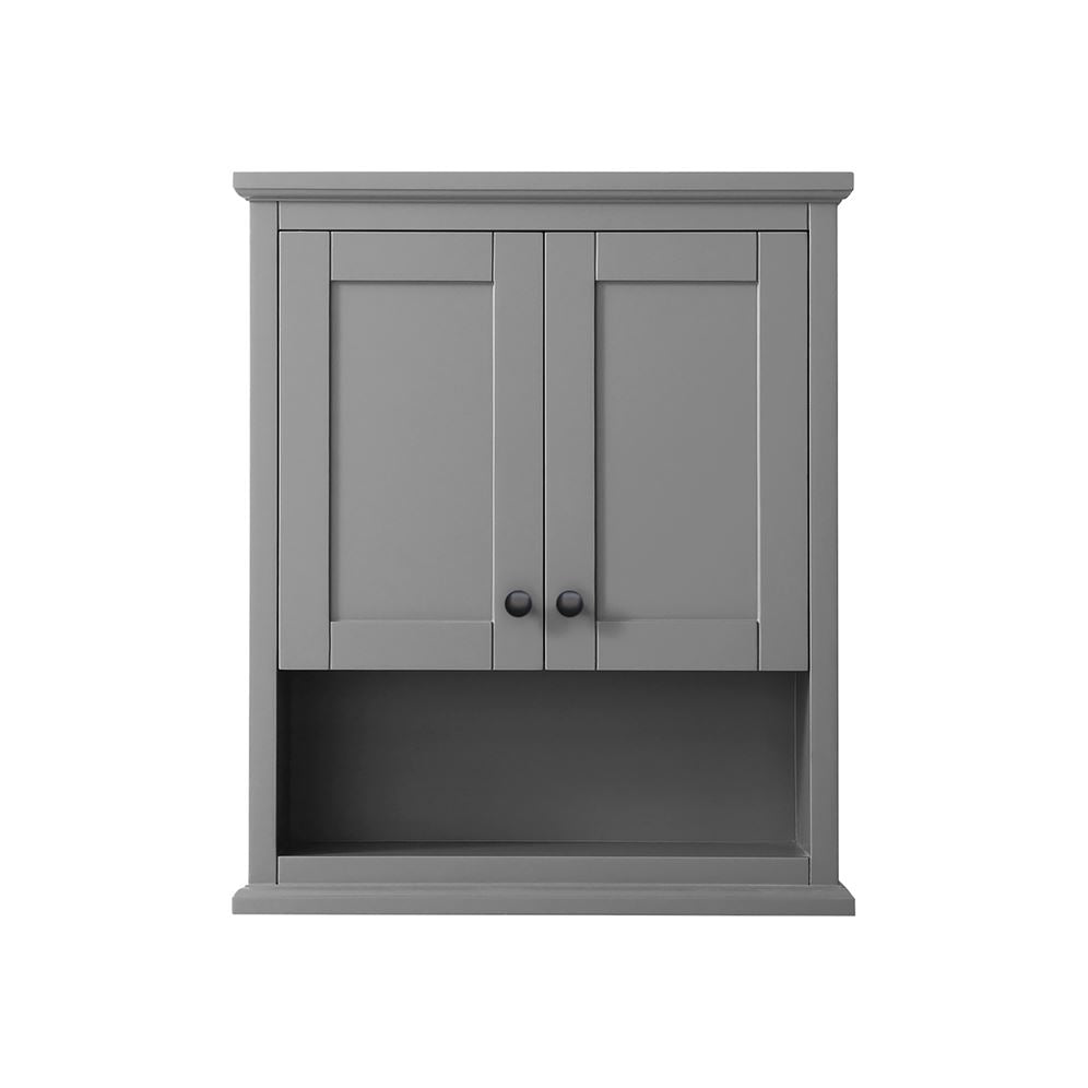 Wyndham Collection Avery 25"W x 9"D x 30"H Dark Gray Bathroom Wall Cabinet