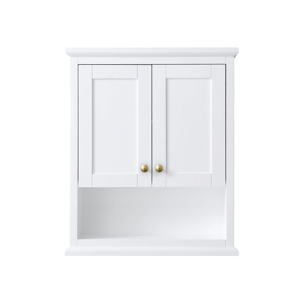 Wyndham Collection Avery 25-in W x 30-in H x 9-in D White Bathroom Wall Cabinet