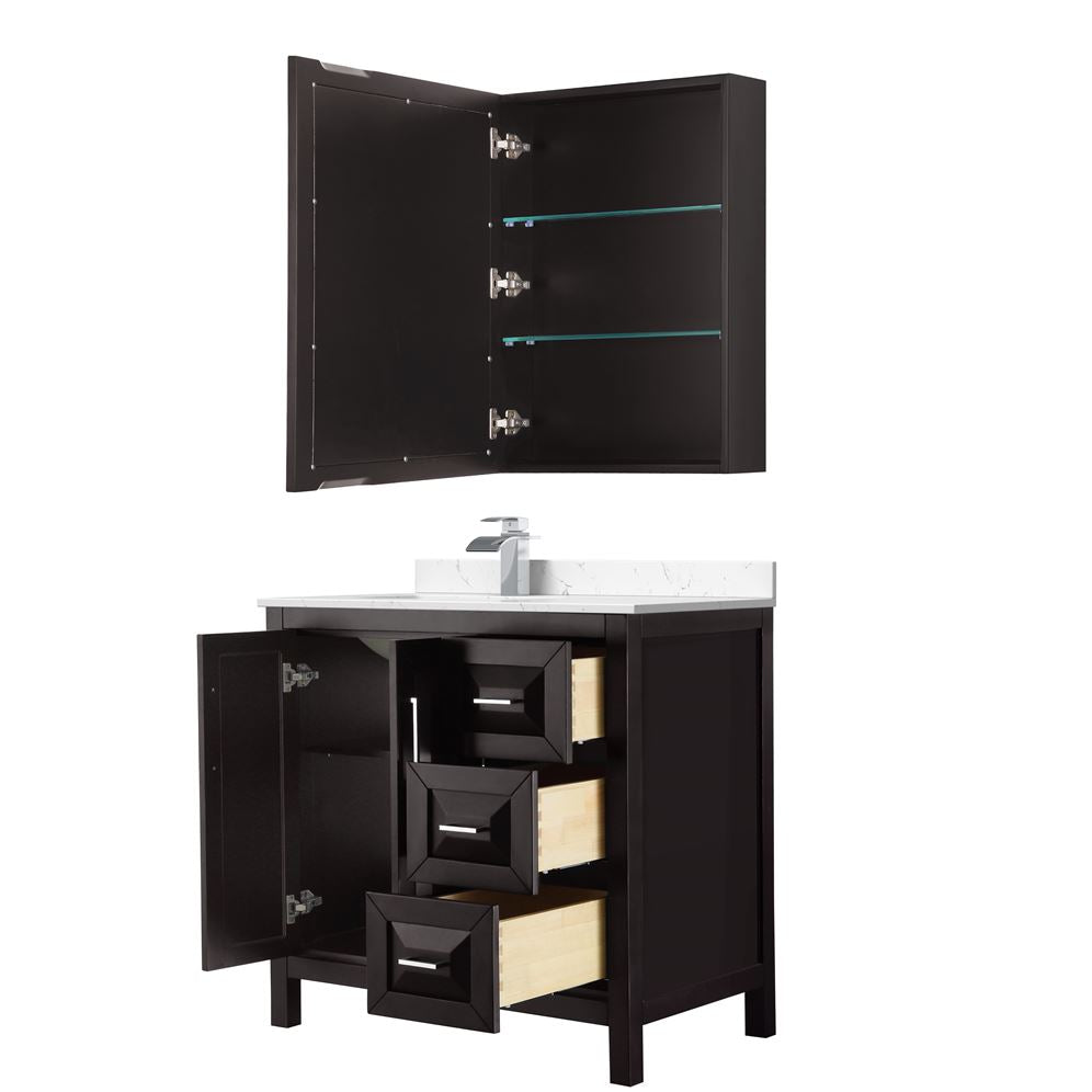 Wyndham Collection Daria 36-in Dark Espresso Bathroom Vanity Cabinet