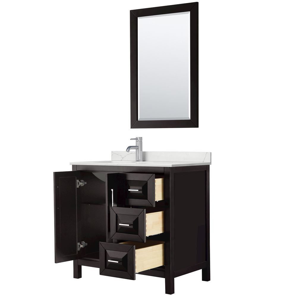 Wyndham Collection Daria 36-in Dark Espresso Bathroom Vanity Cabinet