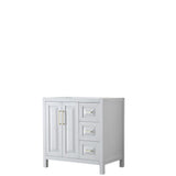 Wyndham Collection Daria 36-in White Bathroom Vanity Cabinet with Mirror