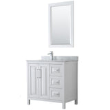 Wyndham Collection Daria 36-in White Bathroom Vanity Cabinet with Mirror