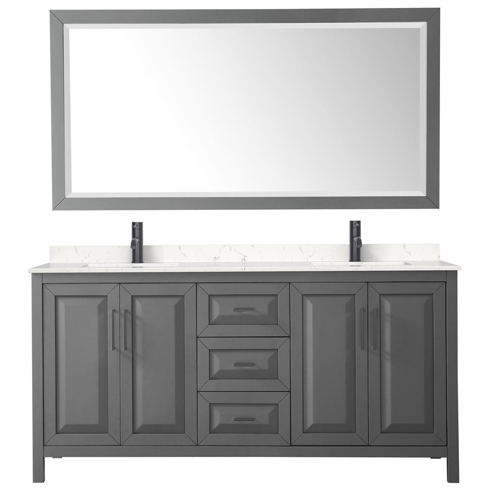 Wyndham Collection Daria 71-in Dark Gray Bathroom Vanity Cabinet