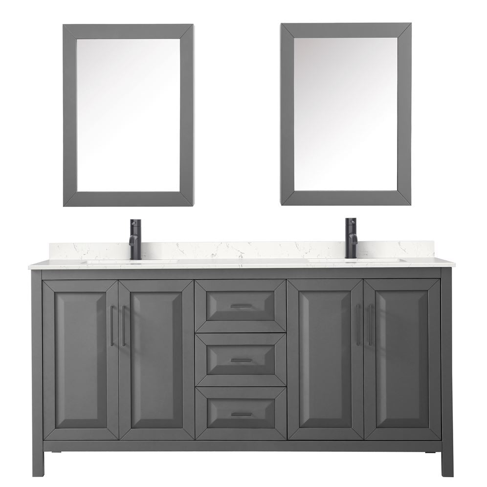 Wyndham Collection Daria 71-in Dark Gray Bathroom Vanity Cabinet