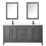 Wyndham Collection Daria 78.75-in Dark Gray Bathroom Vanity Cabinet