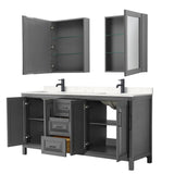 Wyndham Collection Daria 71-in Dark Gray Bathroom Vanity Cabinet