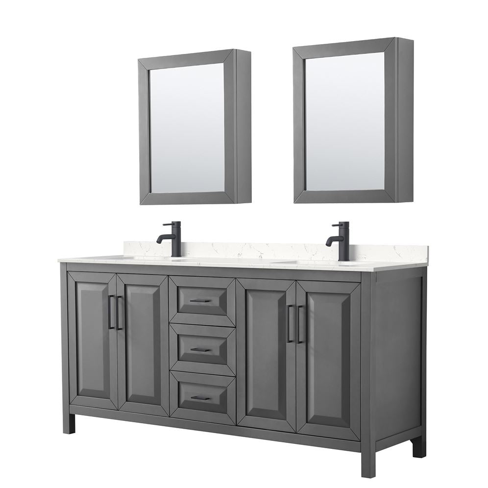 Wyndham Collection Daria 71-in Dark Gray Bathroom Vanity Cabinet