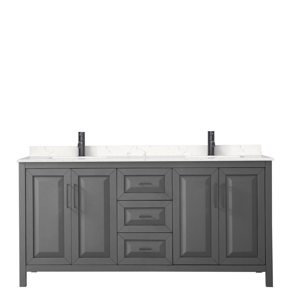 Wyndham Collection Daria 71-in Dark Gray Bathroom Vanity Cabinet