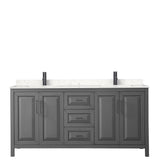 Wyndham Collection Daria 78.75-in Dark Gray Bathroom Vanity Cabinet