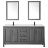 Wyndham Collection Daria 71-in Dark Gray Bathroom Vanity Cabinet