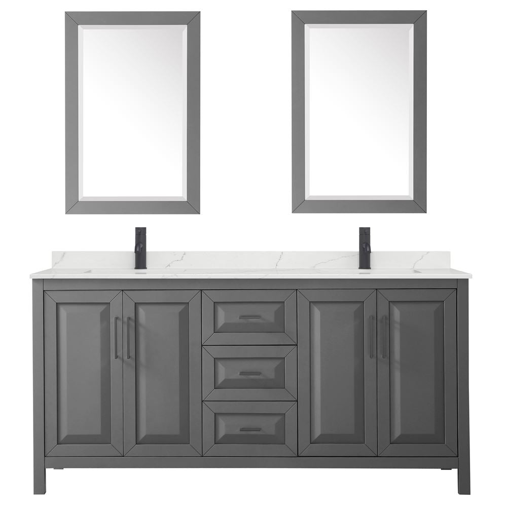 Wyndham Collection Daria 78.75-in Dark Gray Bathroom Vanity Cabinet