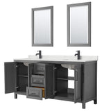 Wyndham Collection Daria 71-in Dark Gray Bathroom Vanity Cabinet