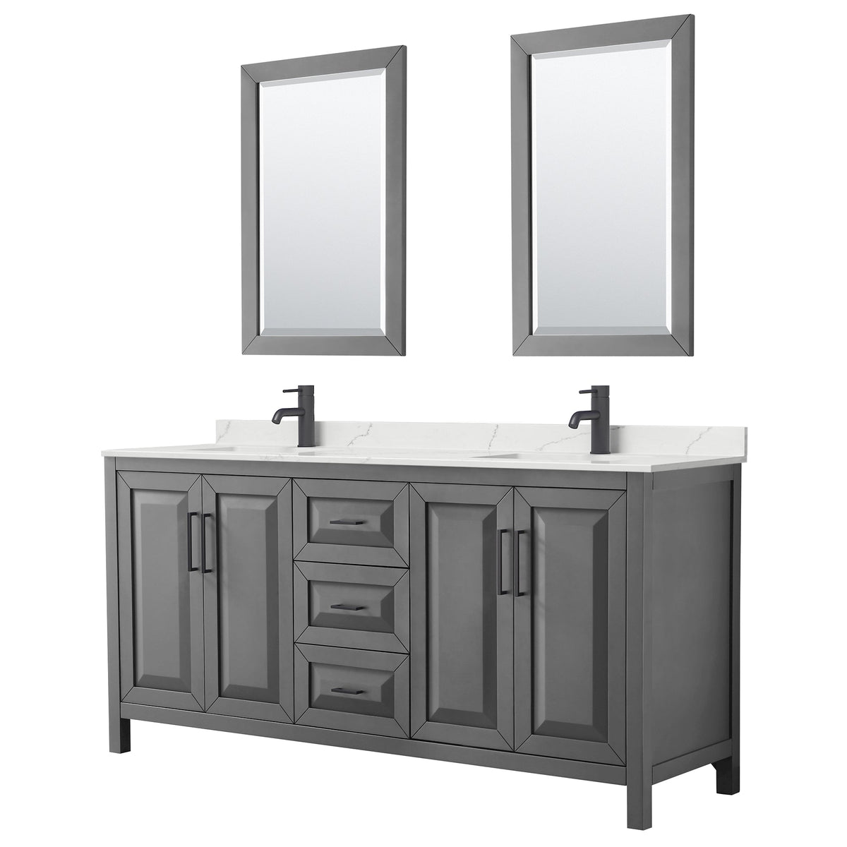 Wyndham Collection Daria 78.75-in Dark Gray Bathroom Vanity Cabinet