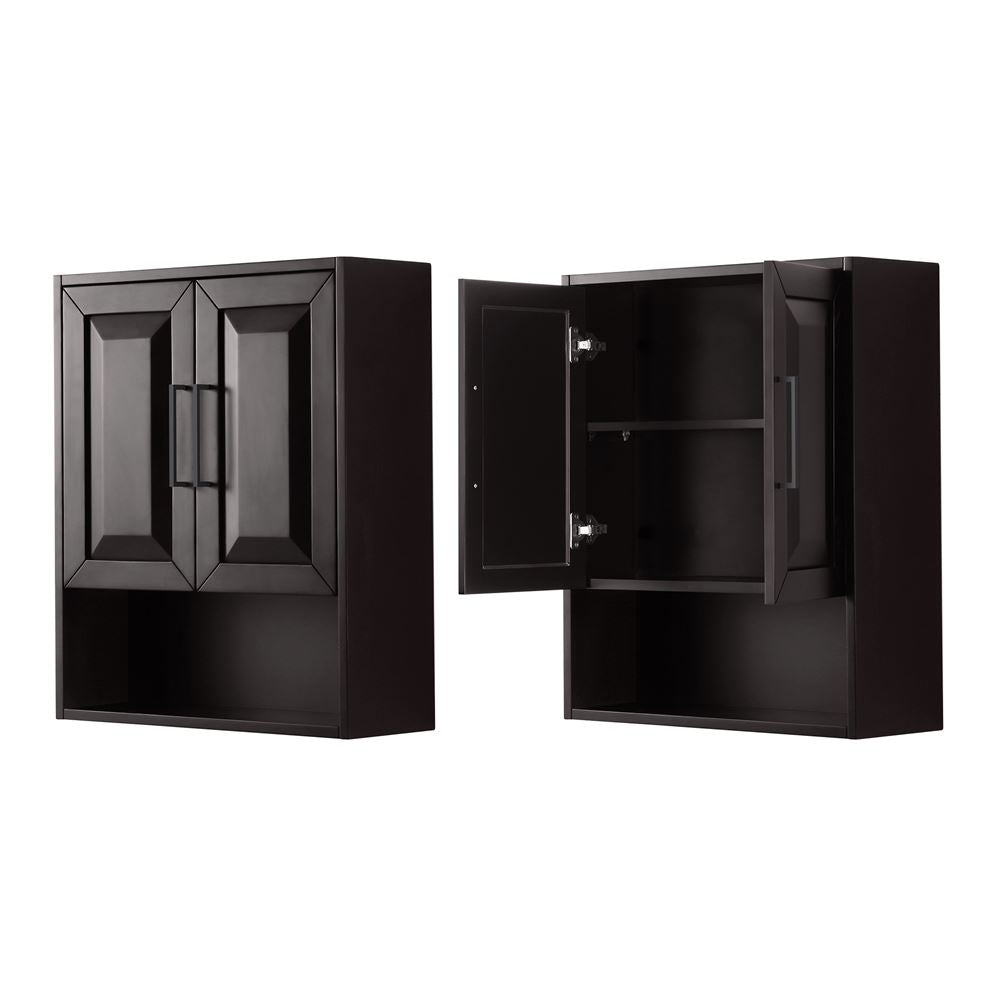 Wyndham Collection Daria 25"W x 9"D Dark Espresso Bathroom Wall Cabinet