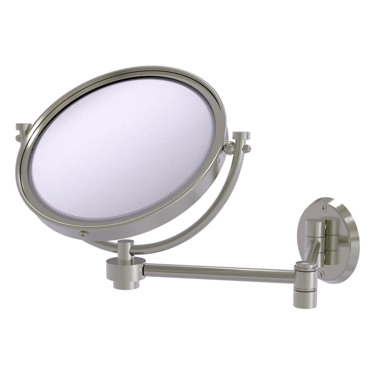 Allied Brass 8-in Double-Sided Magnifying Wall-Mounted Vanity Mirror, Polished Nickel