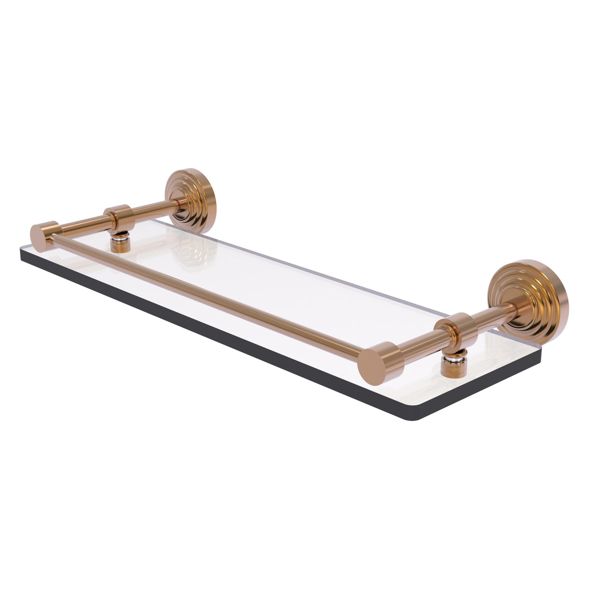 Allied Brass Waverly Place Matte Gray 1-Tier Brass Wall Mount Bathroom Shelf