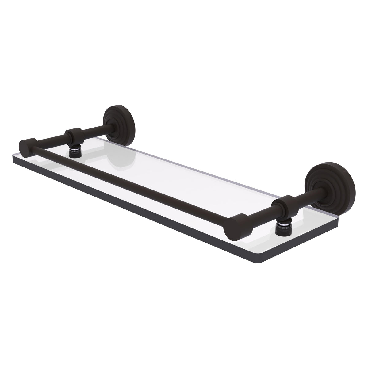 Allied Brass Waverly Place Matte Gray 1-Tier Brass Wall Mount Bathroom Shelf