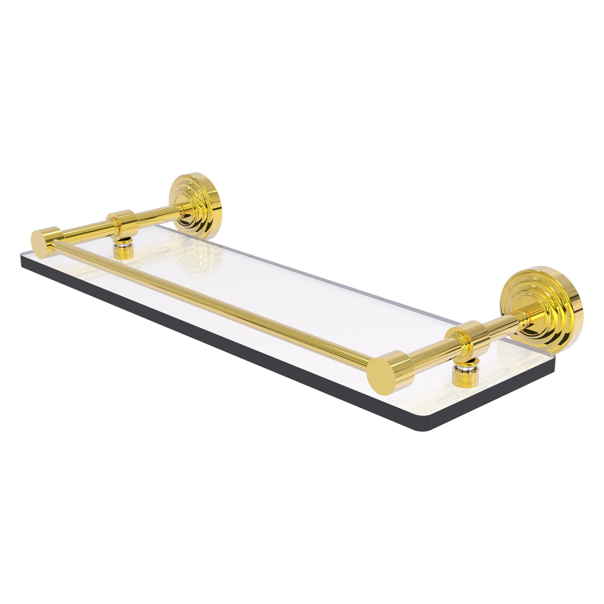 Allied Brass Waverly Place Matte Gray 1-Tier Brass Wall Mount Bathroom Shelf