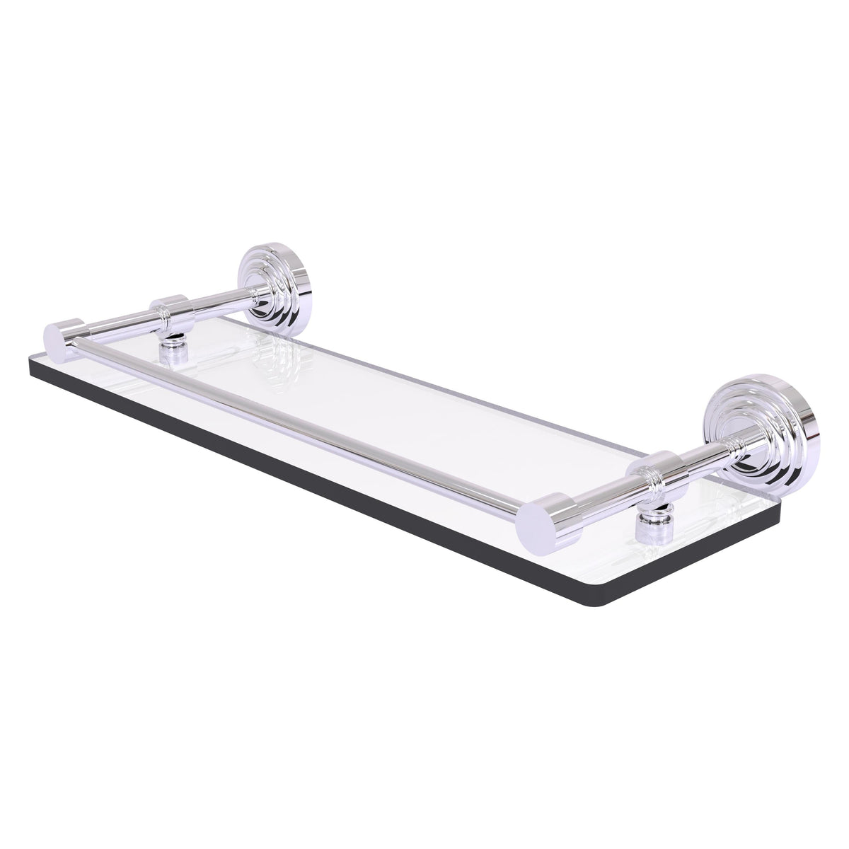 Allied Brass Waverly Place Matte Gray 1-Tier Brass Wall Mount Bathroom Shelf