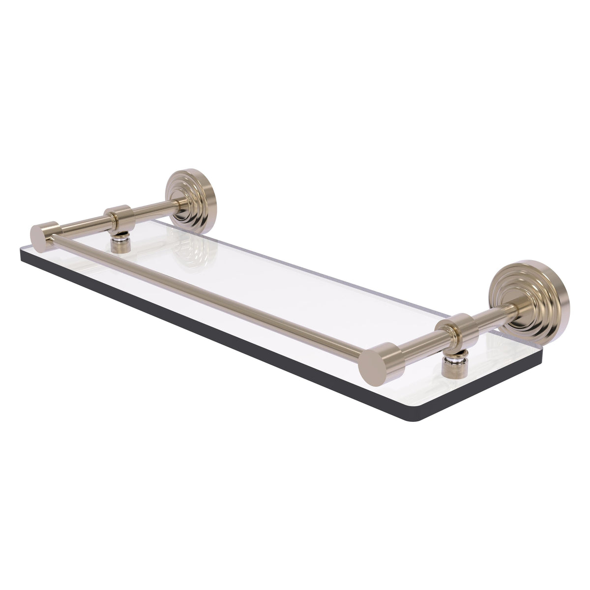 Allied Brass Waverly Place Matte Gray 1-Tier Brass Wall Mount Bathroom Shelf