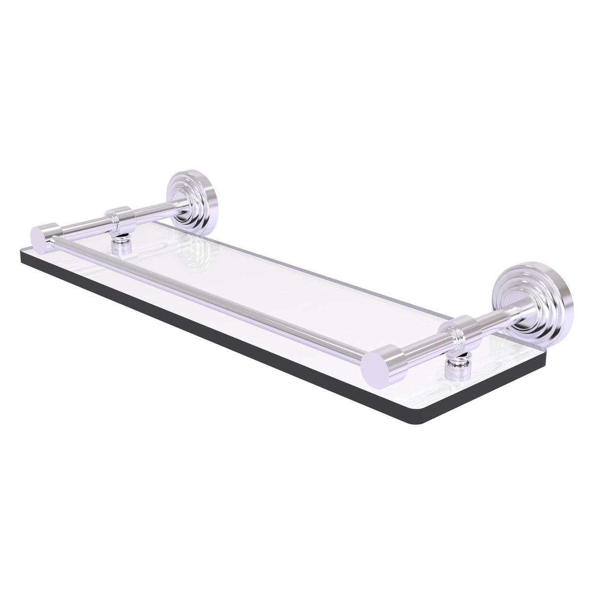 Allied Brass Waverly Place Matte Gray 1-Tier Brass Wall Mount Bathroom Shelf