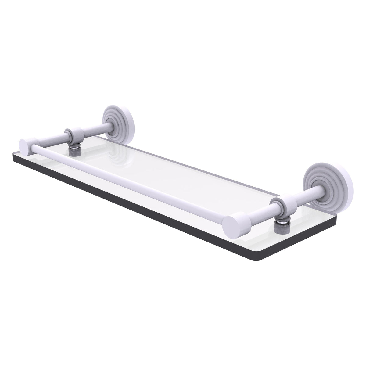 Allied Brass Waverly Place Matte Gray 1-Tier Brass Wall Mount Bathroom Shelf
