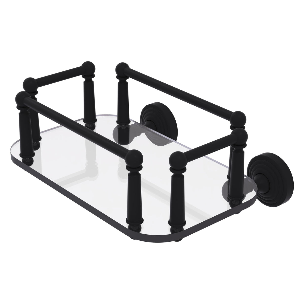 Allied Brass Waverly Place Collection Wall Mounted Glass Guest Towel Tray in Brushed Bronze