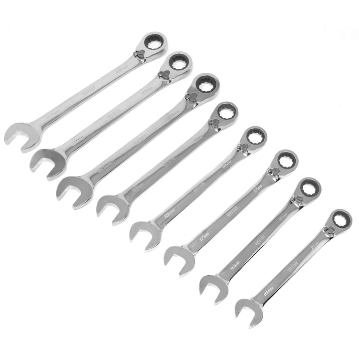 WEN WR162 Professional-Grade Reversible Ratcheting Metric Combination Wrench Set with Storage Pouch (16-Piece)