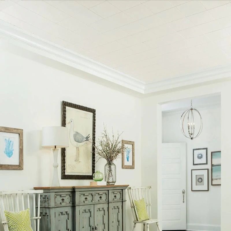 Armstrong Ceilings 12-in x 12-in Washable White Smooth Surface-Mount Acoustic Ceiling Tiles, 40-Pack