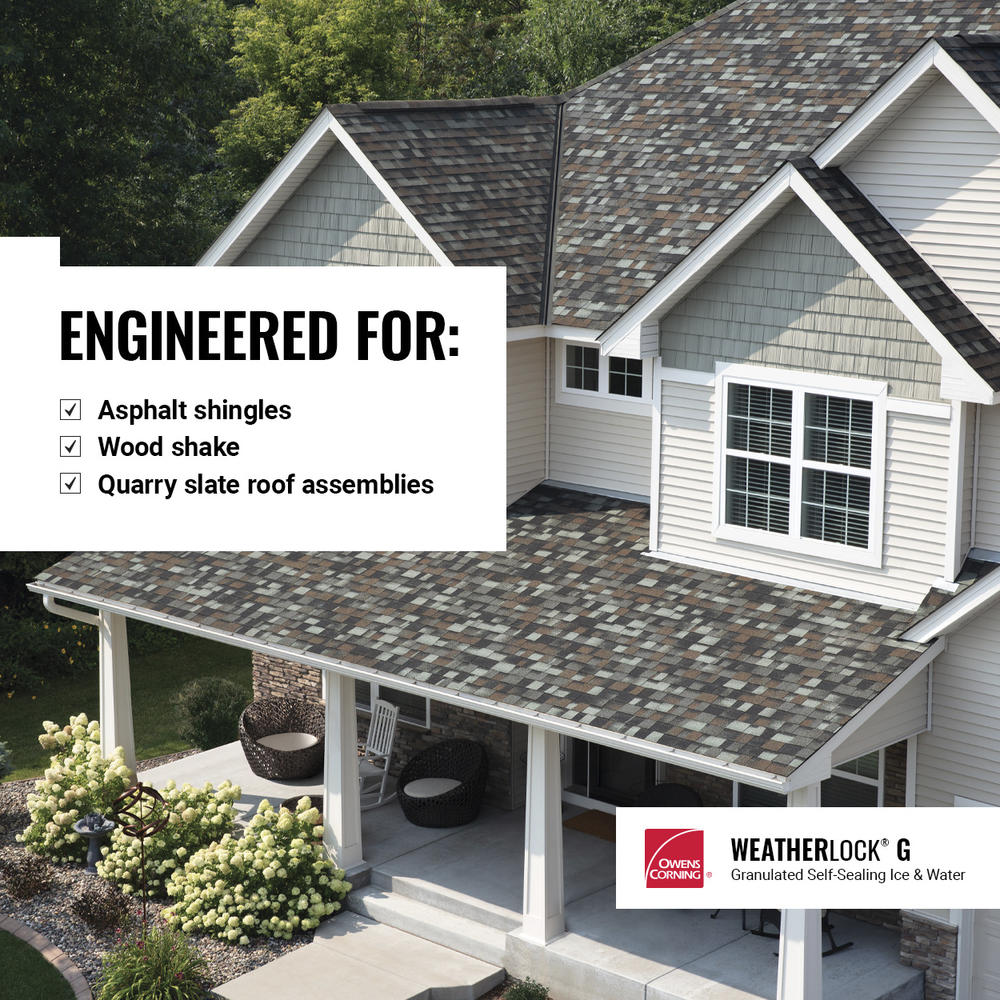 Owens Corning WeatherLock G Granulated Self-Sealing Ice & Water Barrier Underlayment Roll, 3 ft x 66.7 ft (200 sq ft)