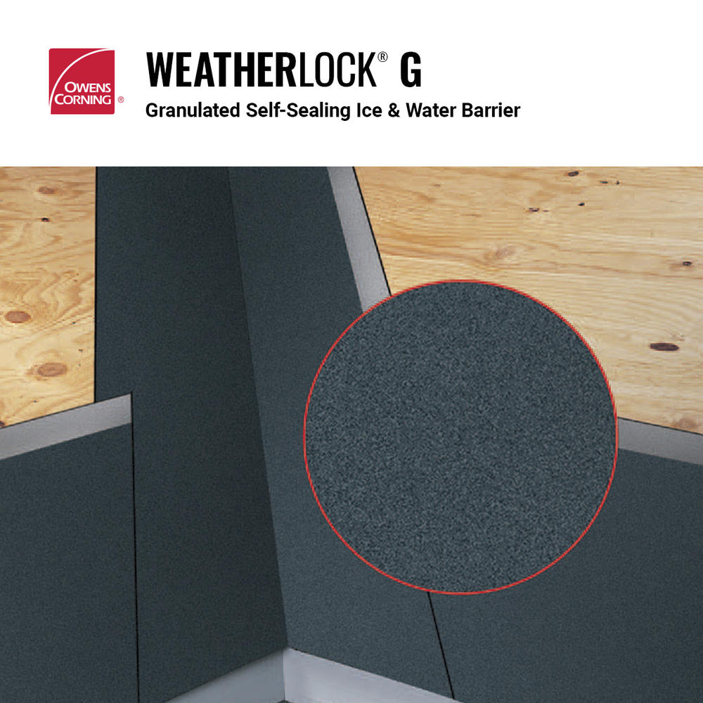 Owens Corning WeatherLock G Granulated Self-Sealing Ice & Water Barrier Underlayment Roll, 3 ft x 66.7 ft (200 sq ft)