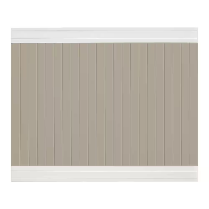 Wexford 6 ft. x 8 ft. Tan and White Vinyl Fence Panel