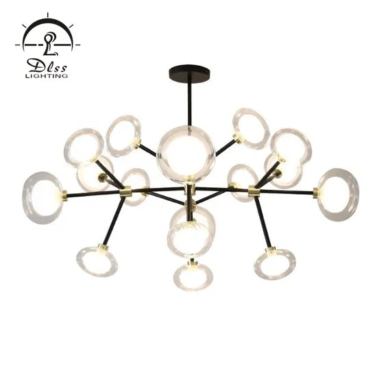 DLSS Lighting White Bubble Ball and Imagic Globle Glass Chandelier Lamp with Pendant Lighting